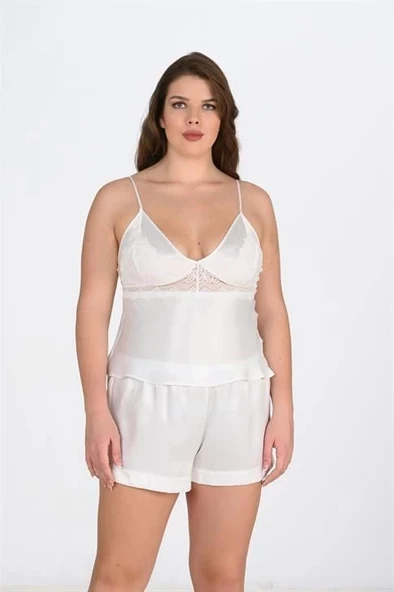 MDB MdbShop Büyük Beden Ekru Şort Takımı ürün görseli 1