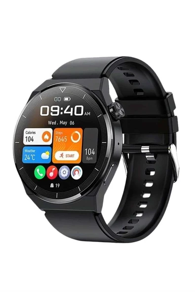 Amoled Ekran Metal Deri Silikon Kordonlu Uyku ve Sağlık Takibi - Resim 5