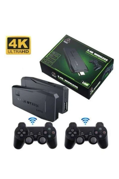 Retro Oyunlar 4k Game Stick 2.4g Kablosuz Çift Kol 3500 Oyun Atari - 3