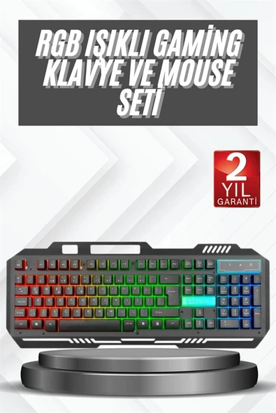 Işıklı Oyuncu Q Klavye Mouse Seti Siyah Gaming Oyuncu Klavye - 2