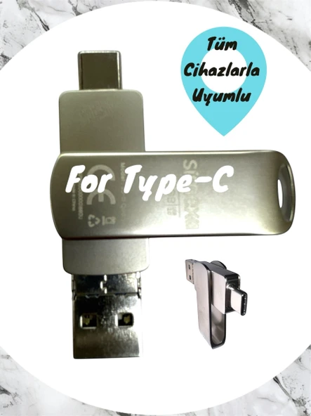 Type C Flash Bellek Xiaomi Redmi Oppo Vivo Samsung Uyumlu 64 Gb Otg Usb TypeC Flash Bellek Disk Pc - 3