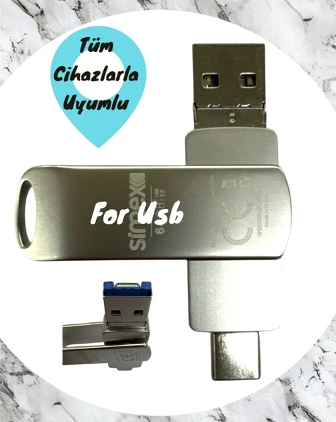 Type C Flash Bellek Xiaomi Redmi Oppo Vivo Samsung Uyumlu 64 Gb Otg Usb TypeC Flash Bellek Disk Pc - 4