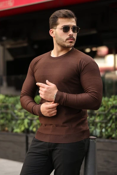 Erkek Bisiklet Yaka Uzun Kollu Triko - 2