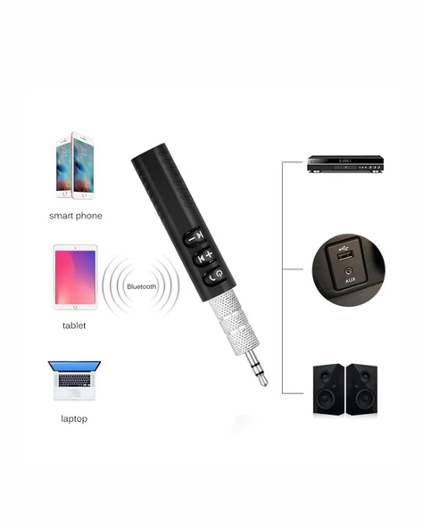 Kablolu Hoparlör ve Kulaklıklar İçin Bluetooth Adaptör | Mini Boy, Klipsli, Taşınabilir - 5