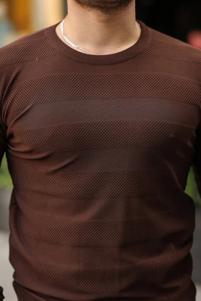 Erkek Bisiklet Yaka Uzun Kollu Triko - 3