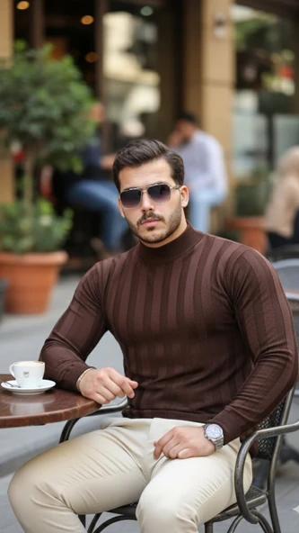 Erkek Yarım Balıkçı Yaka Kabartma Desenli Triko - Resim 3