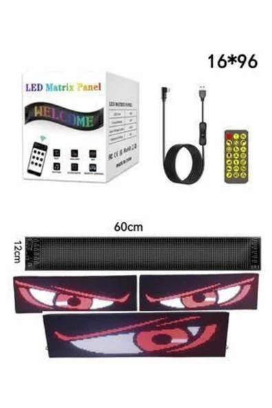 Digital Araba Yazısı Ekran Matrix En Büyük Boy Matrix LED Panel 19*96 pıxel - Resim 4