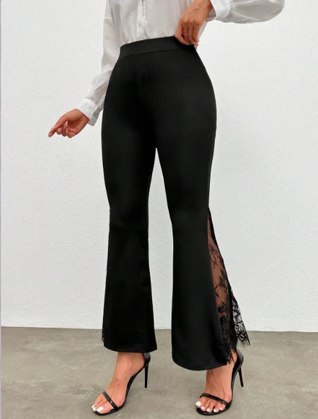 Kadın Ispanyol Paçadantel Detay Dalgıç Tayt - 6