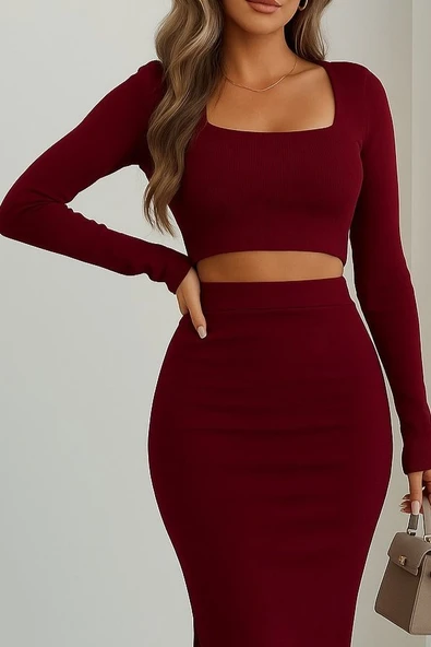 Kadın Kaşkorse Kumaş İkili Takım - Resim 2