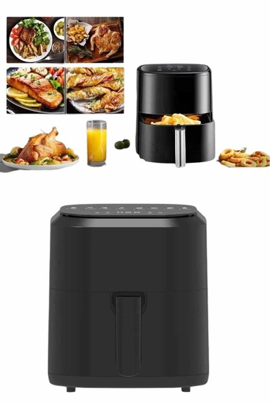 4L Airfryer Hazneli Hava Fritözü Yağsız Fritöz Taşınabilir Fırın İşlevi Gören Pratik - Resim 5