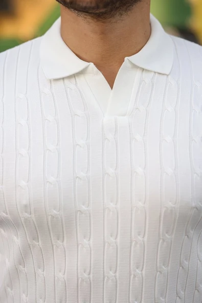 Erkek Saç örgü Desen Uzun Kollu Triko - 3