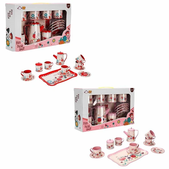 4939 SUN-YFN-LCH-METAL ÇAY SETİ ÇİÇEK DSN 2A 12PRÇ - 5