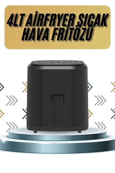4L Airfryer Hazneli Hava Fritözü Yağsız Fritöz Taşınabilir Fırın İşlevi Gören Pratik - Resim 2