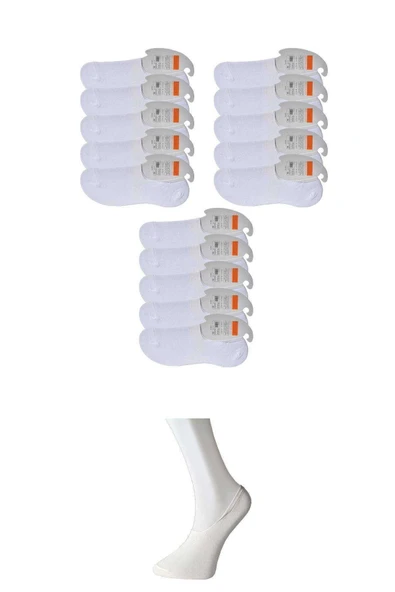 Beyaz Erkek Babet Çorap 15 Çift