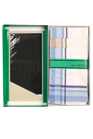 12 Adet Pamuklu Lüx Erkek Mendili 40x40 Cm - 4