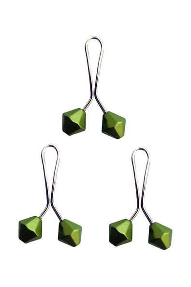 3 Adet Tesettür Eşarp Ve Şal Klipsi Yeşil