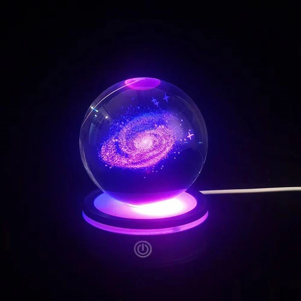 USB'li Samanyolu Tasarımlı Dönen Cam Küre