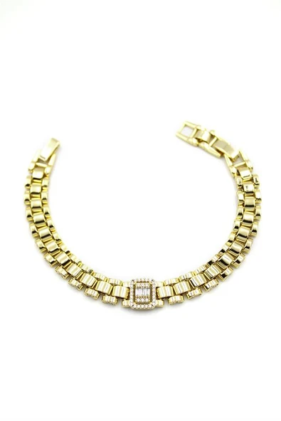 Taşlı Vip Bileklik - 14K Altın ürün görseli 1