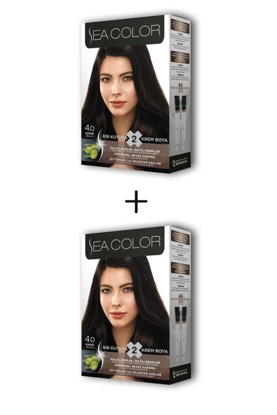 2x2 Tüp Krem Saç Boyası Seti Kahve No:4.0 ürün görseli