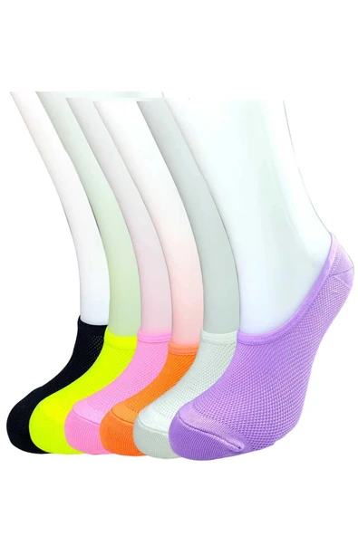 6 Adet Canlı Renk Kadın Spor Babet Çorap ürün görseli 1