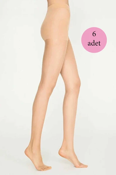 6 Adet Parlak Fit 15 Likralı Külotlu Çorap Açık Ten ürün görseli