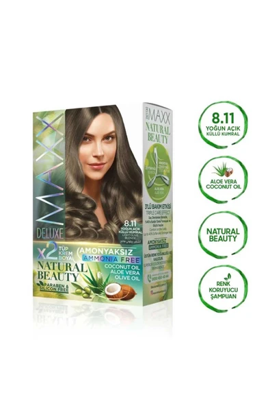 Natural Beauty Amonyaksız Saç Boyası 8.11 Yoğun Açık Küllü Kumral - Resim 3