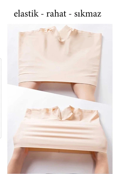 Kadın Dikişsiz Görünmez İz Yapmaz Mini Şort Boxer Beyaz - Resim 6