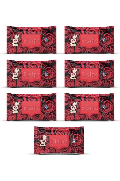 7 Paket Red Rose Islak Havlu Mendil 90 Adet Kapaklı Gül Kokulu - 1