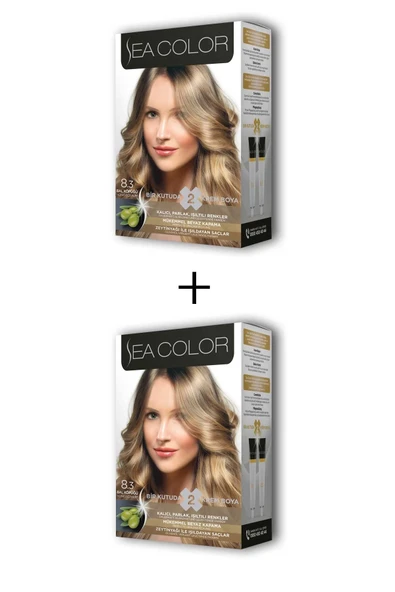 2x2 Tüp Krem Saç Boyası Seti Bal Köpüğü No:8.3