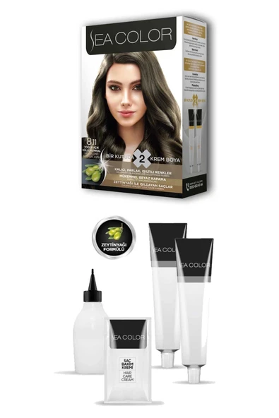 2x2 Tüp Krem Saç Boyası Seti Yoğun Açık Küllü Kumral No:8.11 - 2