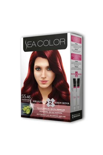 2 Tüp Krem Saç Boyası Seti Amazon Kızılı No:55.46 ürün görseli 1