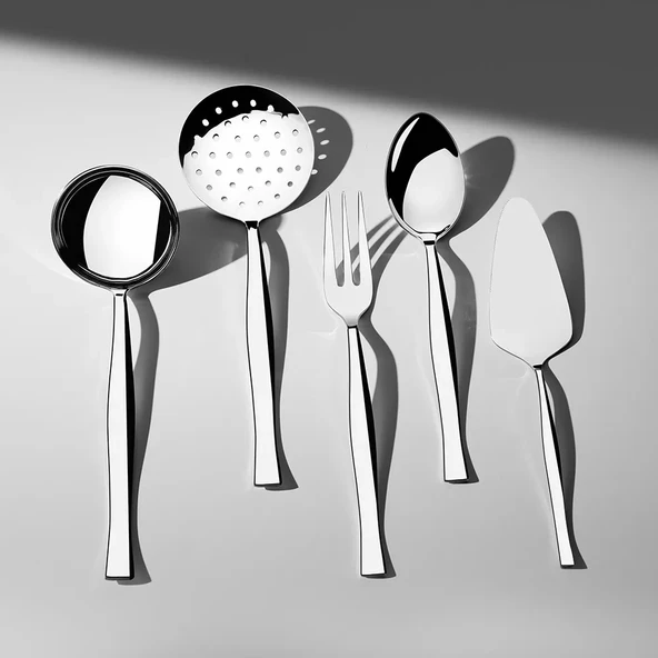 Nehir Zarif Sade 5 Parça Paslanmaz Çelik Servis Takımı