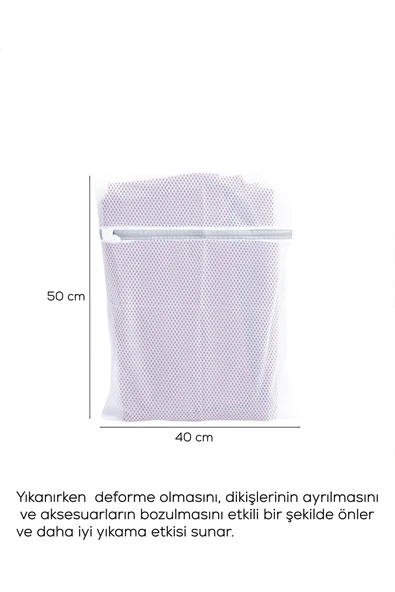 Porsima 3129 Çamaşır Yıkama Filesi Fermuarlı Bölmeli Yıkama Filesi Renkli - Resim 3