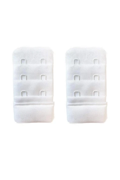 2 Adet Agraf Sütyen Uzatma Kopçası 3 Sıra / 2 Kanca  Beyaz ürün görseli