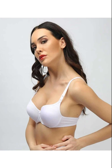 Silikonlu Desteksiz Telli Düz Boş Sütyen Siyah - Resim 2