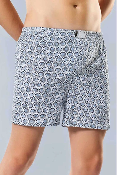 Erkek Penye Empirme Boxer Desenli Büyük Beden - 1277a