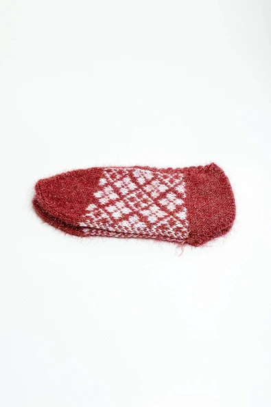 El Örgüsü Kışlık Şık Kadın Yün Patik D1 - 2