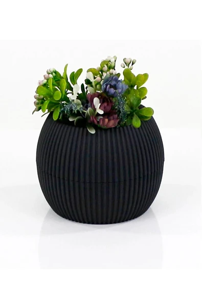 Mercan Saksı 2 Numara 0,35 Litre Su Hazneli Dekoratif Kaktüs Sukulent Saksı 11,8x9,2 Cm - 1
