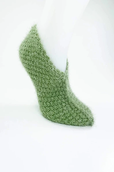 2 Çift El Örgüsü Kışlık Şık Kadın Yün Patik Set 5 - 5