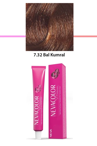 Premium 7.32 Bal Kumral - Kalıcı Krem Saç Boyası 50 G Tüp