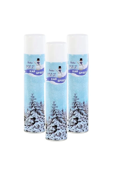 3 Adet Max Kar Köpüğü Spreyi, Eriyen Kar Taneleri, Parti Köpük Karı Yapar Kar Yağdıran Sprey 3x300 Ml