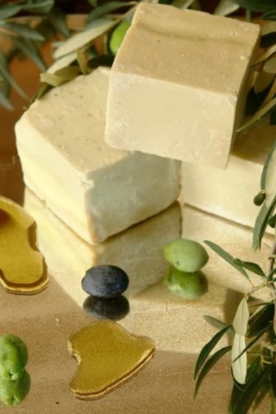 Zeytinyağı Sabunu Hatay El Yapımı %100 Organik Doğal Yeşil Sabun 1 Kalıp 130 Gram - 2