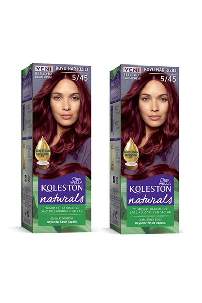 Naturals Saç Boyası Koyu Nar Kızılı 5/45 2x Paket ürün görseli