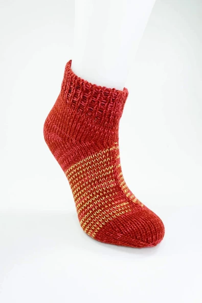 2 Çift El Örgüsü Kışlık Şık Kadın Yün Patik Set 14 - 5