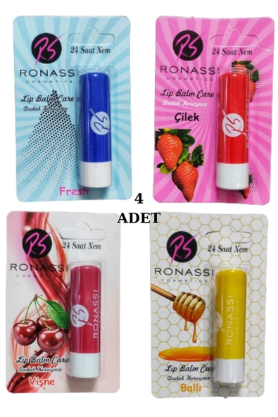 Rs Ronassi Dudak Koruyucu Ve Parlatıcısı Fresh Çilek Vişne Ve Ballı 4 Lü Set
