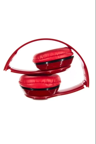 Kırmızı Kulak Üstü Portatif Katlanır Stereo Kulaklık - 3