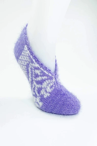 2 Çift El Örgüsü Kışlık Şık Kadın Yün Patik Set 1 - 4