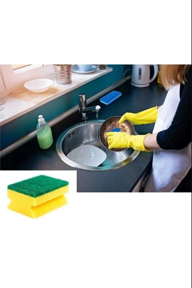 Oluklu Bulaşık Süngeri Ekonomik Paket 10 Adet Eskta Güçlü Kolay Temizlik - 2