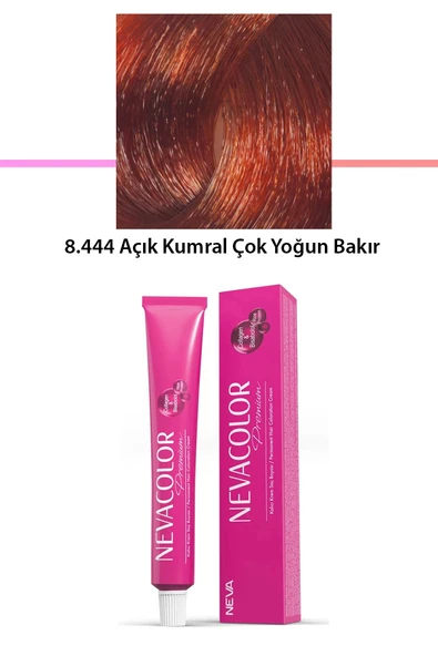 Premium 8.444 Açık Kumral Çok Yoğun Bakır - Kalıcı Krem Saç Boyası 50 G Tüp ürün görseli