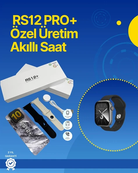 . RS12 PRO+ 2025 Serisi Full Ekranlı Akıllı Saat – 2GB Hafıza, Titanyum Kasa, Suya Dayanıklı, Uzun Şarj Süresi Garantili ürün görseli 1